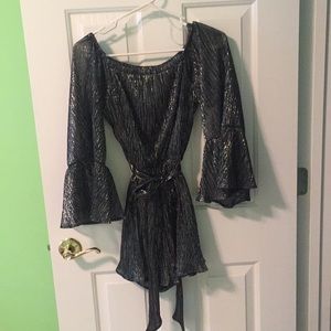 Black and silver dressy romper